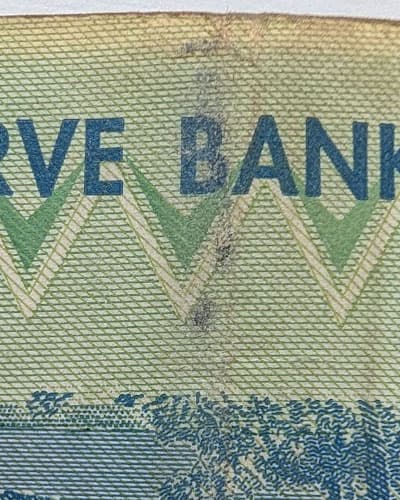 Detail of banknote wear