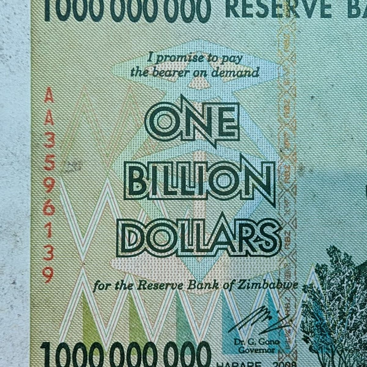 Close up of hyperinflation note texture